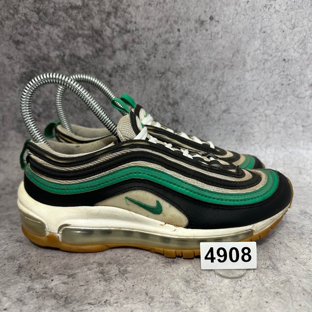 Nike Air Max 97 Kids Size 4Y Black Green Stadium 921522-035 Sneakers Shoes